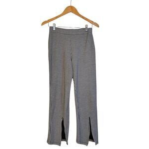Zara Black & White Pinstripe Cropped Flare Pants with Front Slits